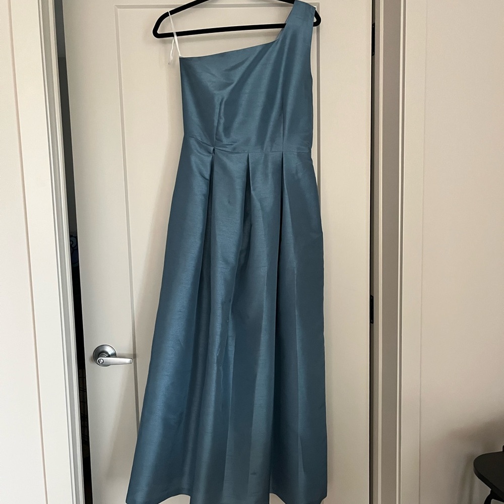 Elegant One Shoulder Blue Dress